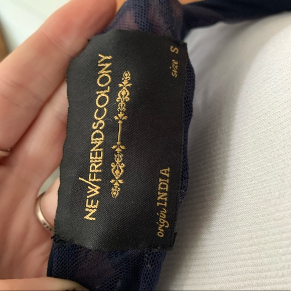 New Friends Colony Beaded Mini Dress Navy Size S - Picture 5 of 5